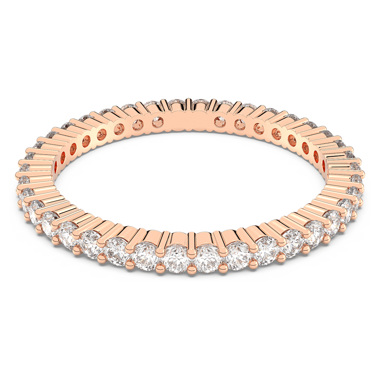 

Swarovski Vittore リング, ラウンドカット, ホワイト, ローズゴールドトーン・プレーティング