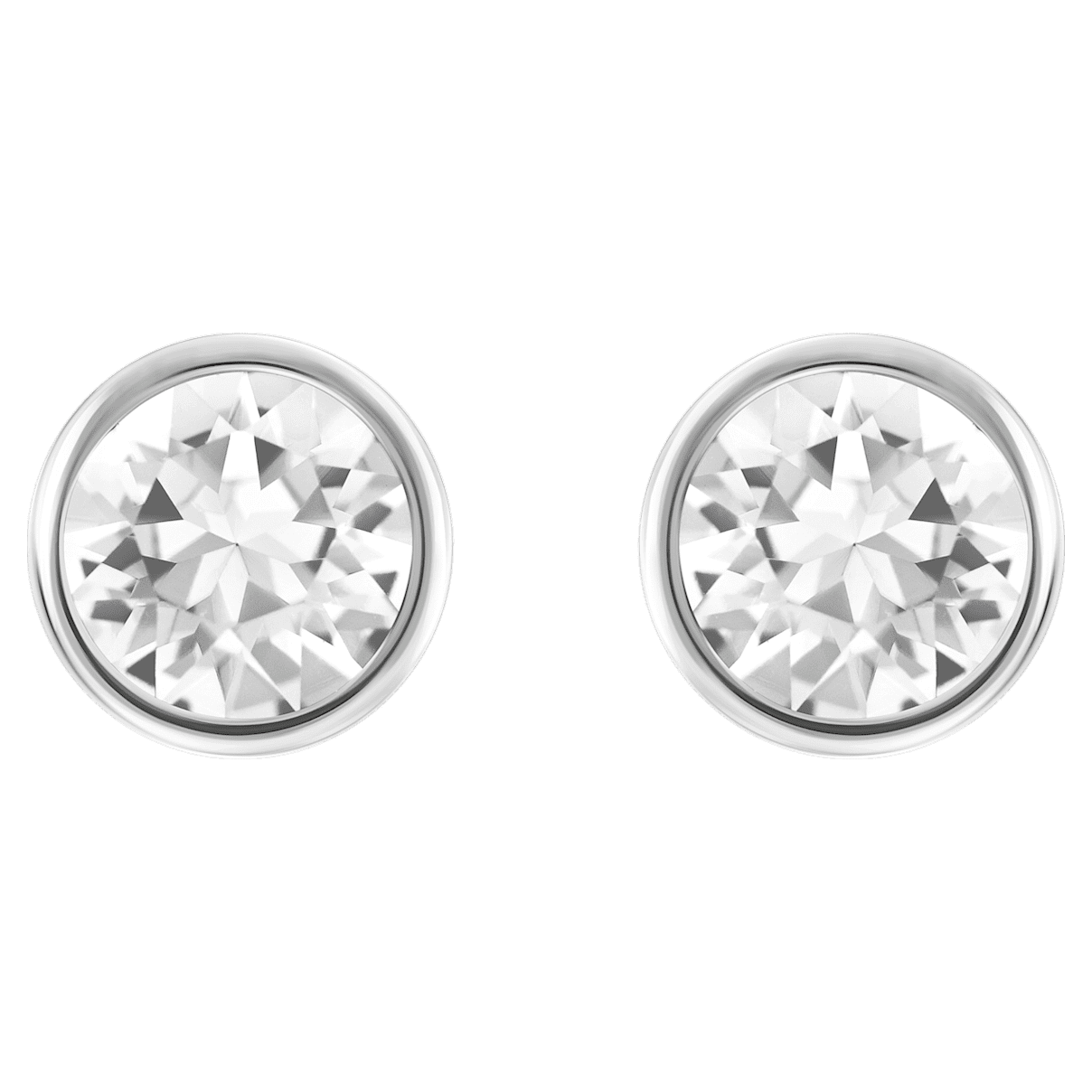 

Swarovski Solitaire 耳钉, 圆形切割, 白色, 镀铑