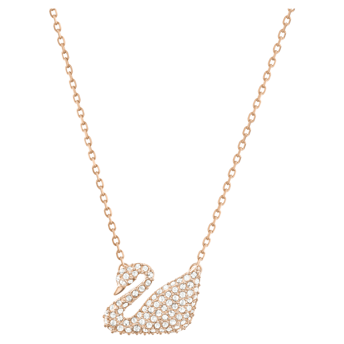 

Swarovski Swan necklace, Swan, White, Rose gold-tone plated