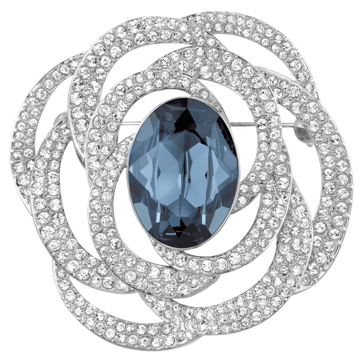 

Swarovski Barret 胸针, 蓝色, 镀铑