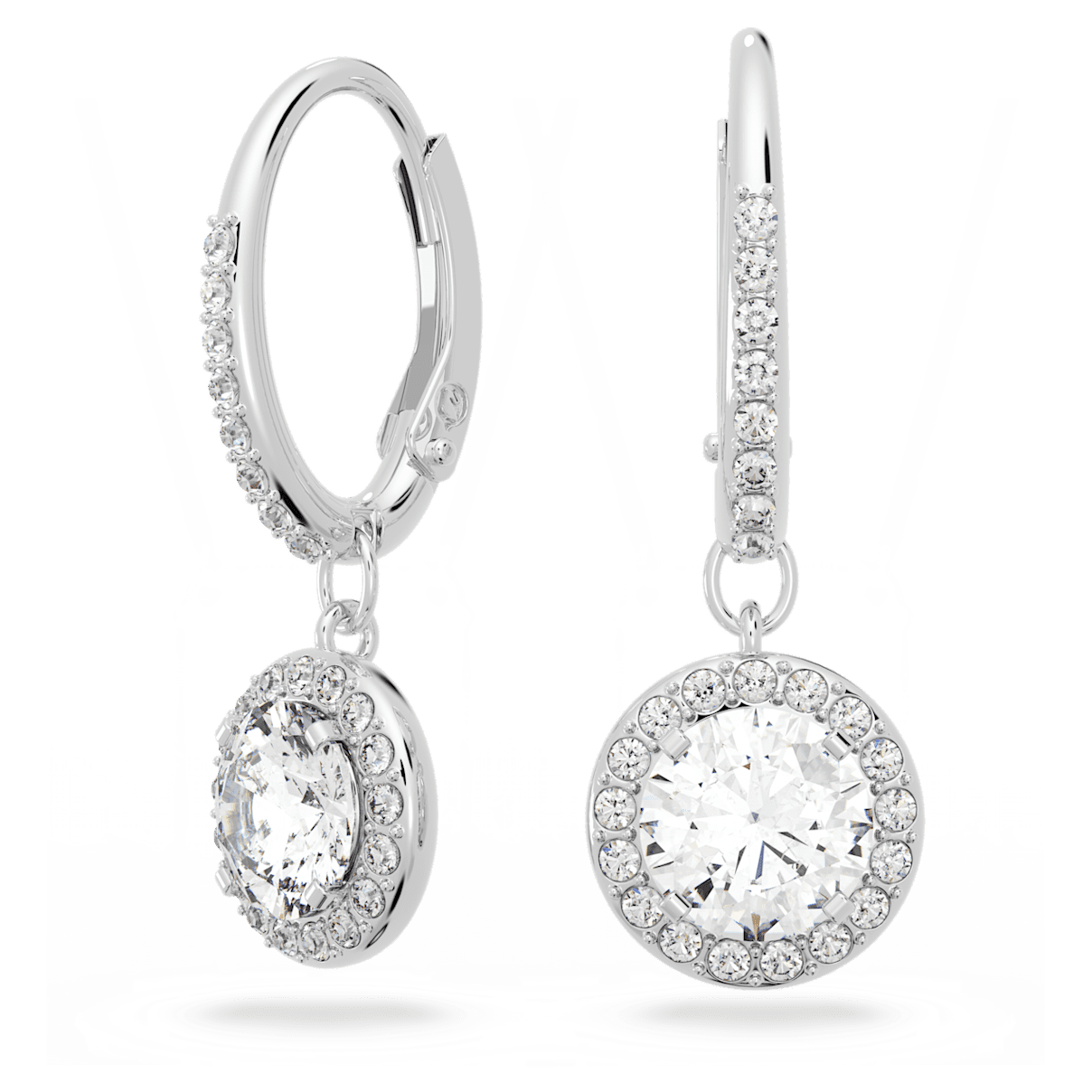 

Swarovski Angelic 水滴形耳环, 圆形切割, 白色, 镀铑