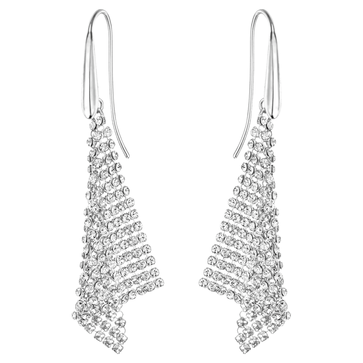 

Swarovski Fit 水滴形耳环, 白色, 镀铑