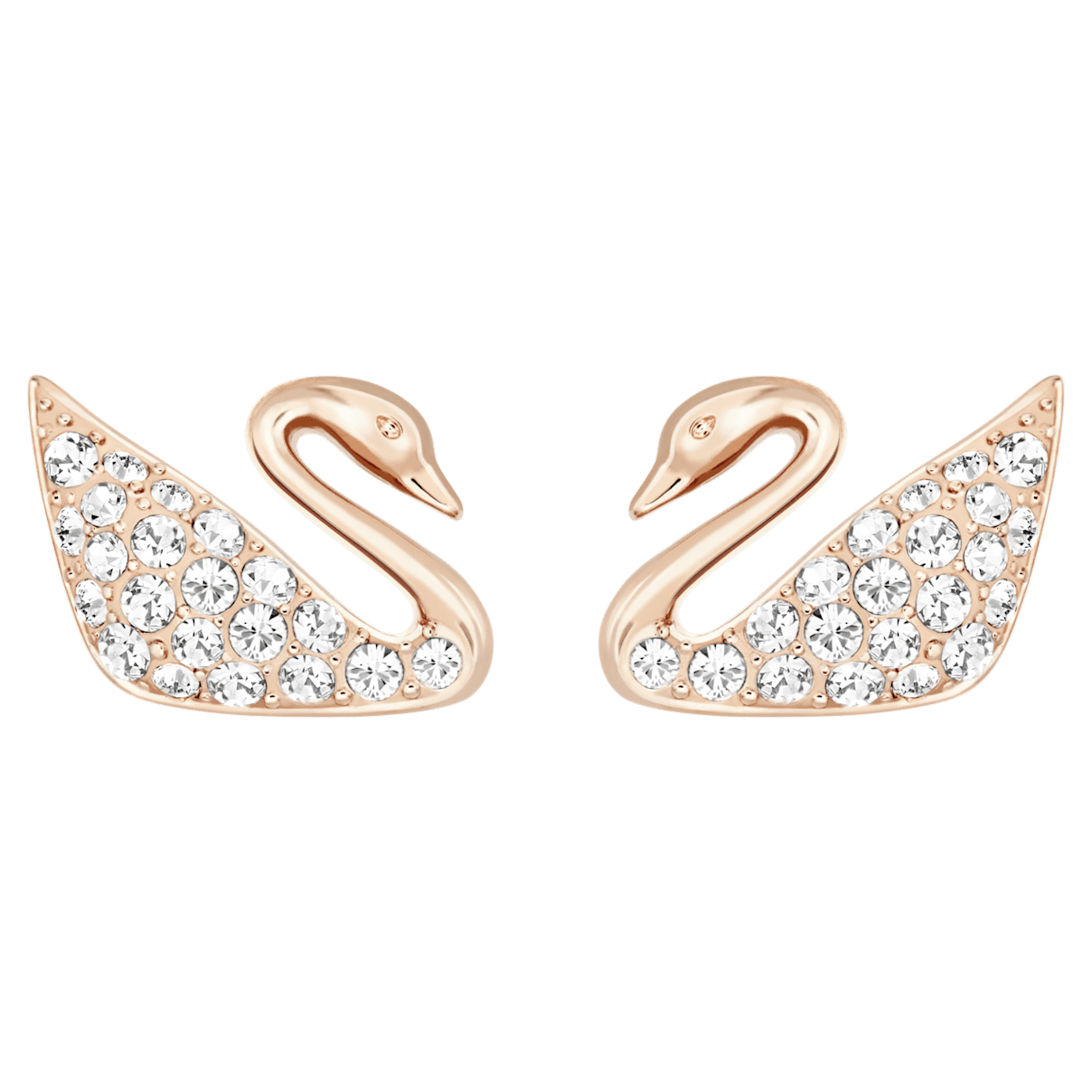 

Swarovski Swan スタッドピアス, スワン, ホワイト, ローズゴールドトーン・プレーティング