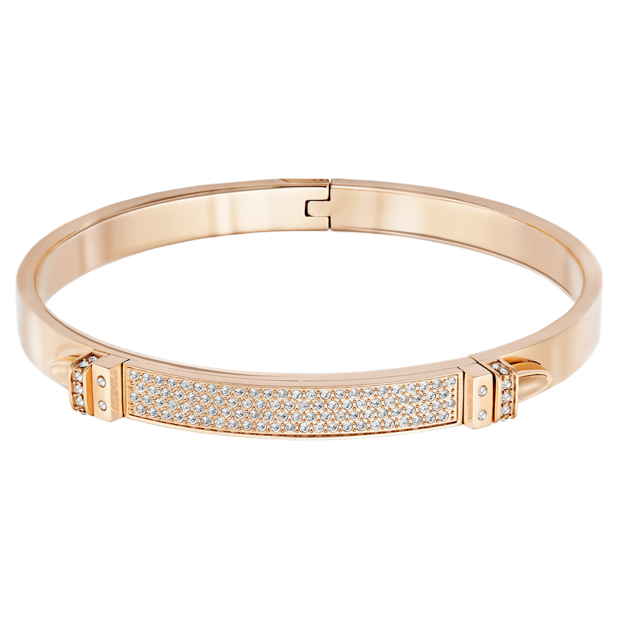 Swarovski Distinct Bangle, White, Rose-gold tone plated