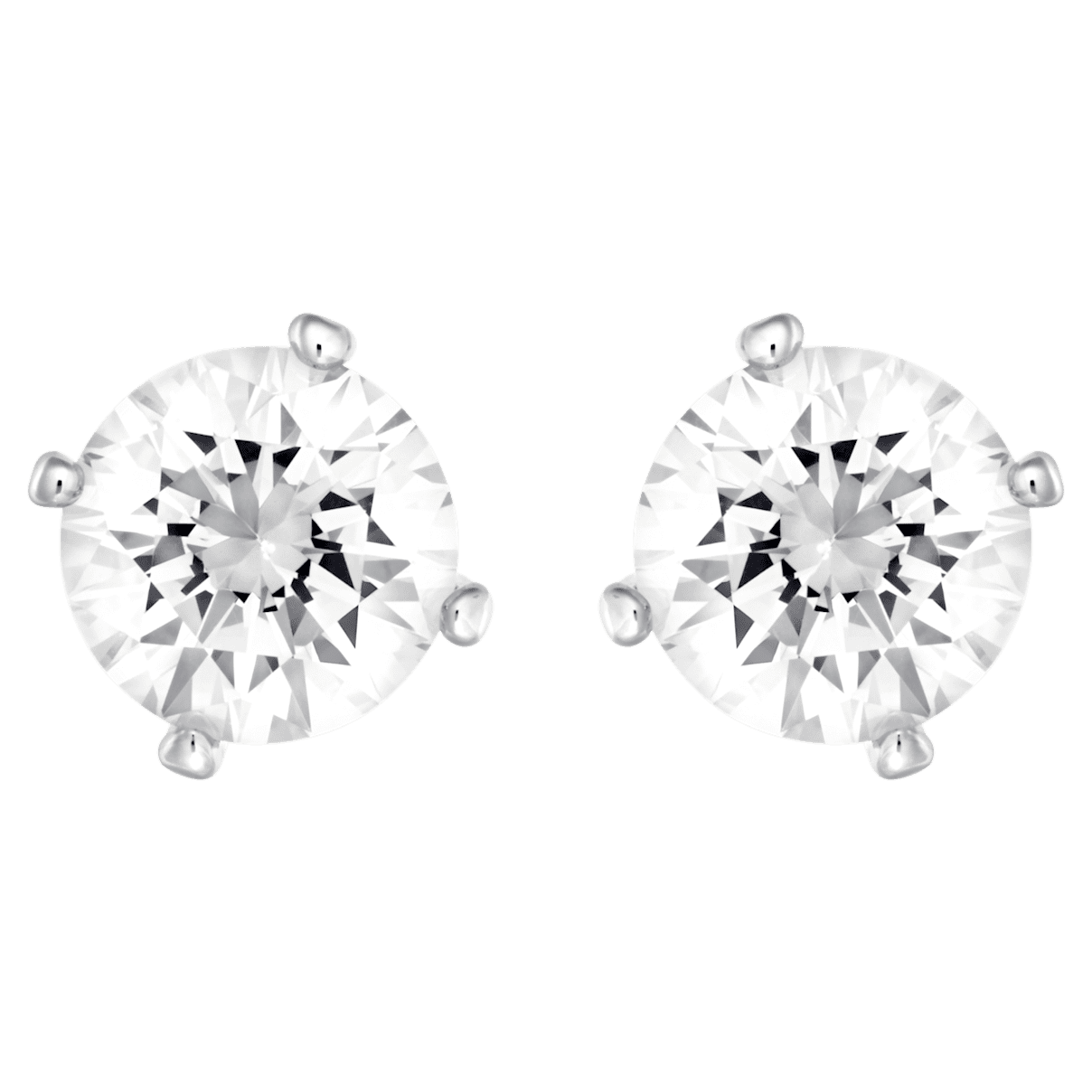 

Swarovski Angelic stud earrings, Round cut, White, Rhodium plated