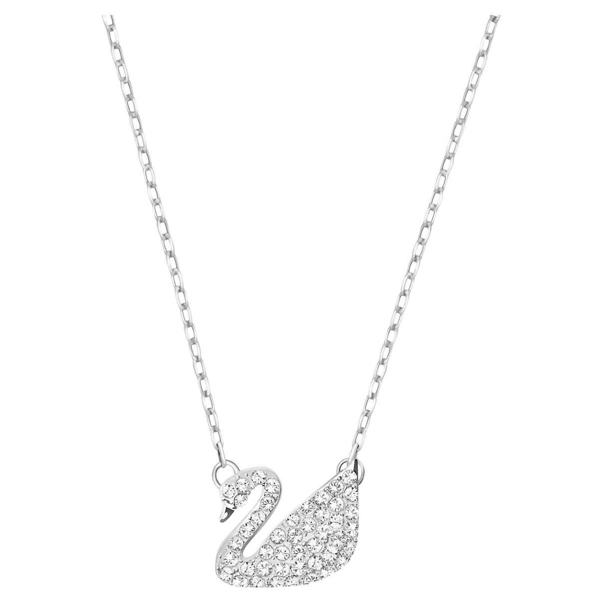 

Swarovski Swan Pavé 链坠, 天鹅, 白色, 镀铑