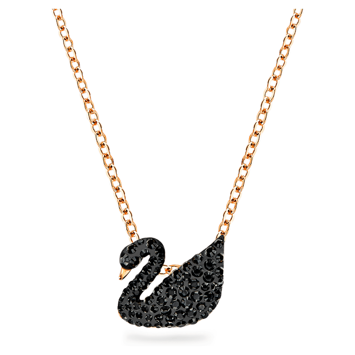 

Swarovski Iconic Swan 链坠, 天鹅, 小码, 黑色, 镀玫瑰金色调