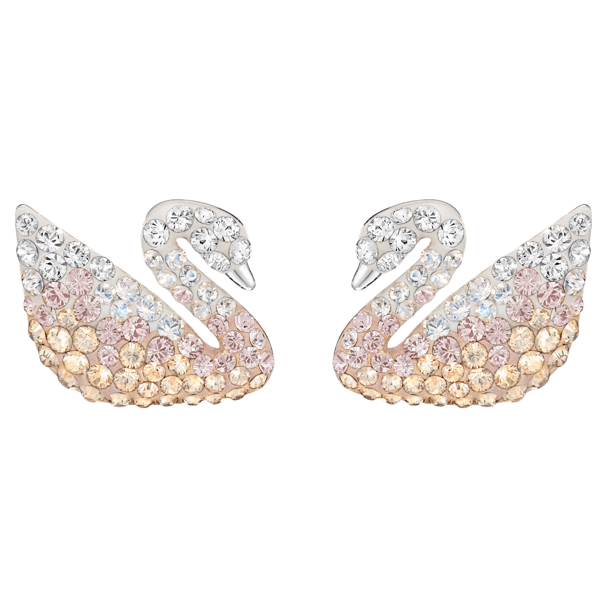 

Swarovski Iconic Swan 耳钉, 天鵝, 米色, 鍍白金色