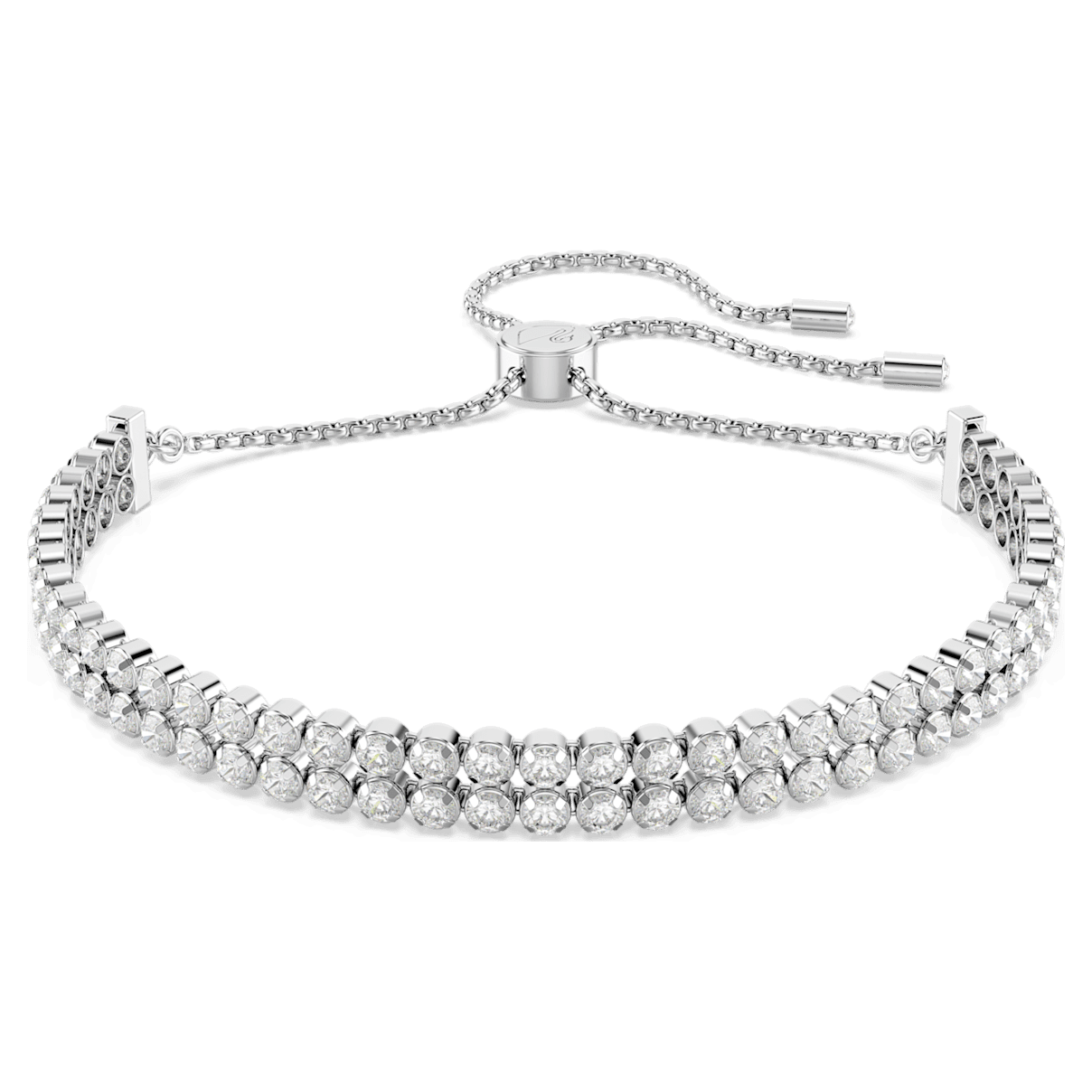 

Swarovski Subtle 手链, 圆形切割, 白色, 镀铑