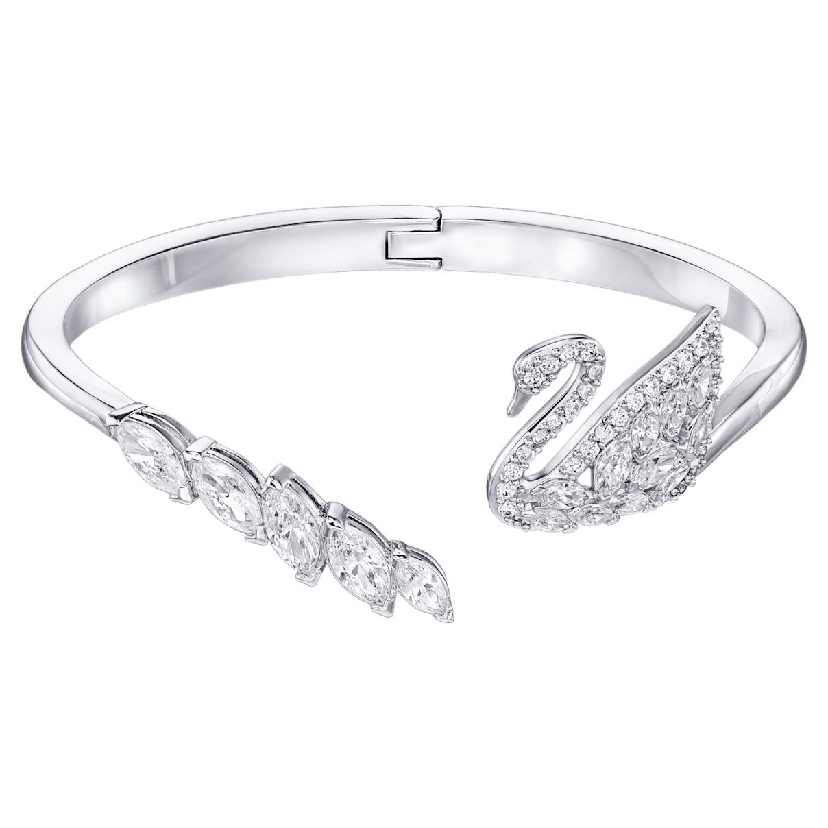 

Swarovski Swan Lake bangle, White, Rhodium plated