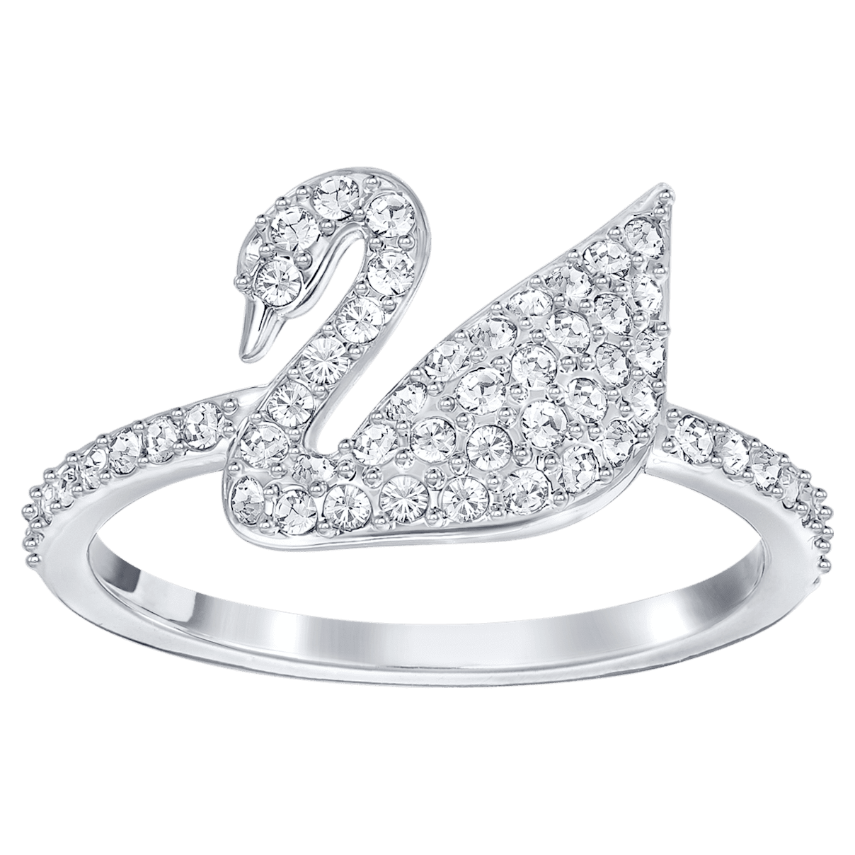 

Swarovski Iconic Swan ring, White, Rhodium plated