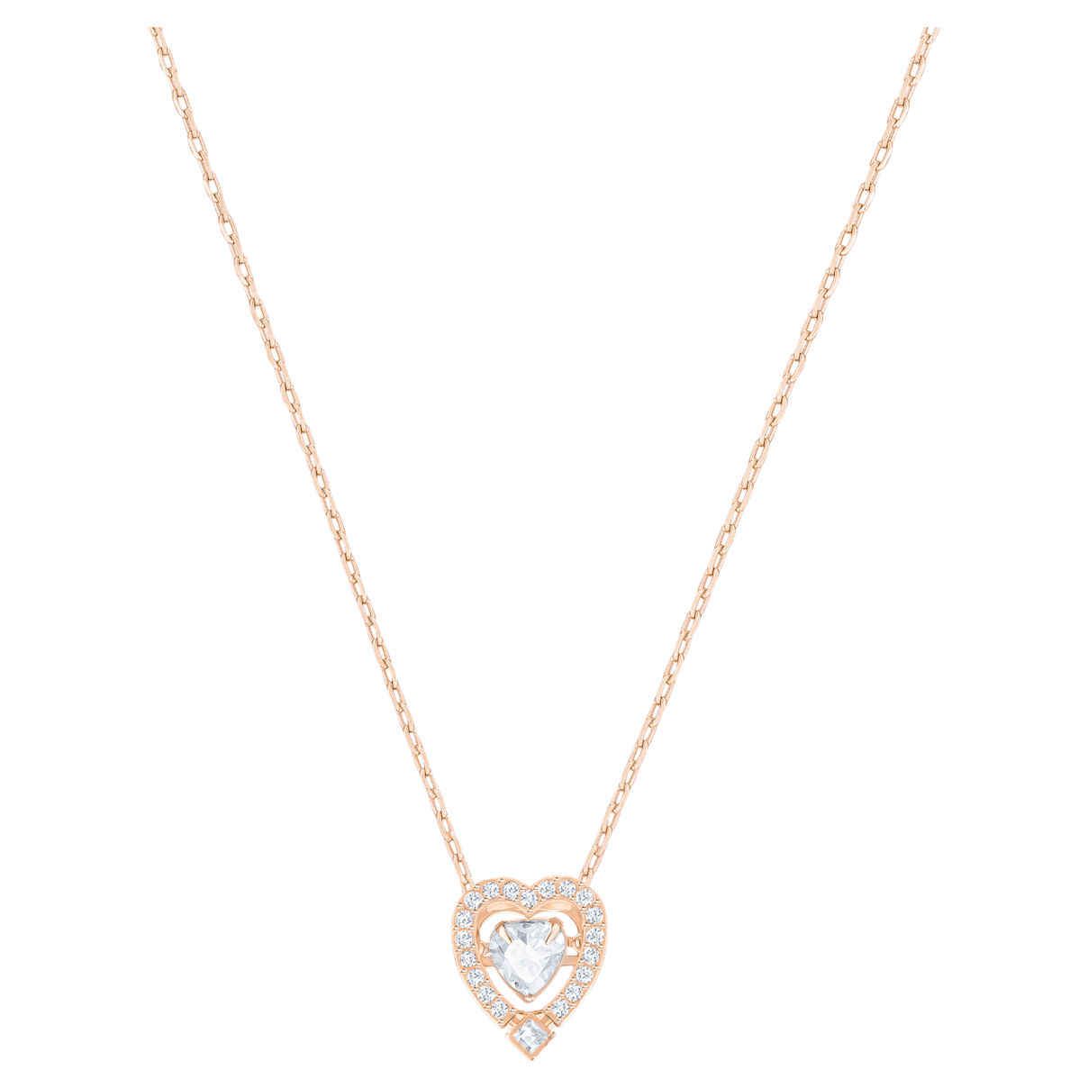 

Swarovski Sparkling Dance necklace, Heart, White, Rose gold-tone plated
