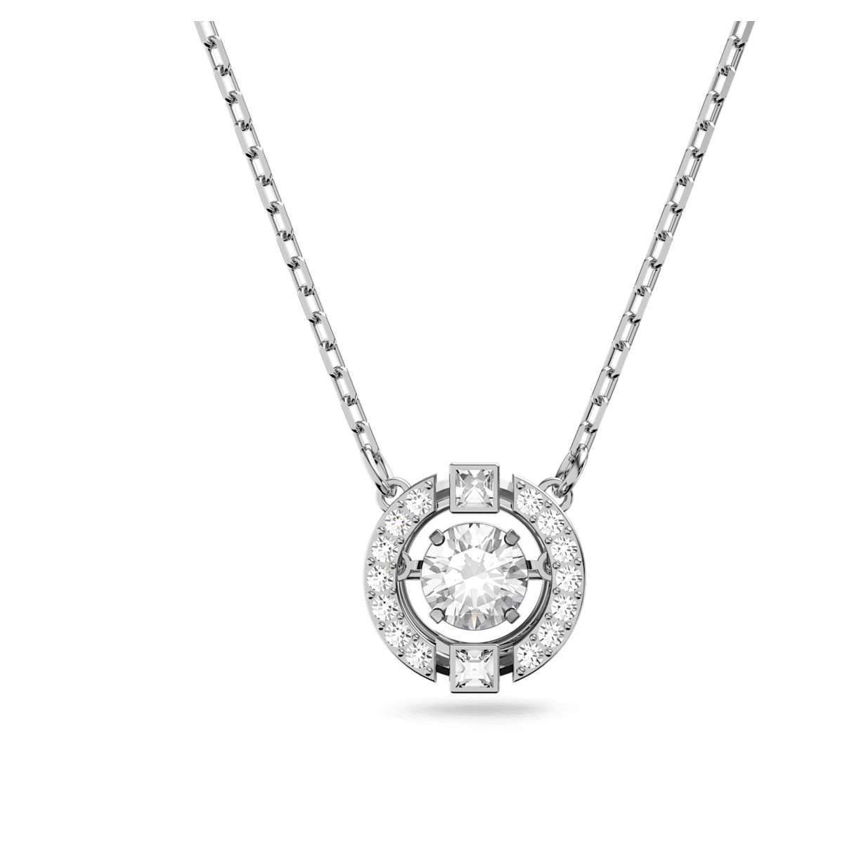 

Swarovski Sparkling Dance 项链, 圆形切割, 白色, 镀铑