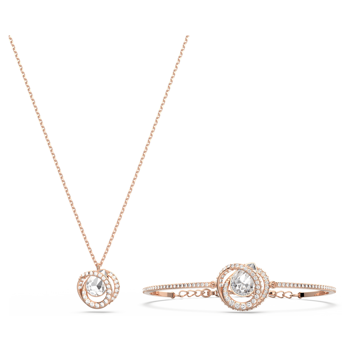 

Swarovski Generation 套装, 白色, 镀玫瑰金色调