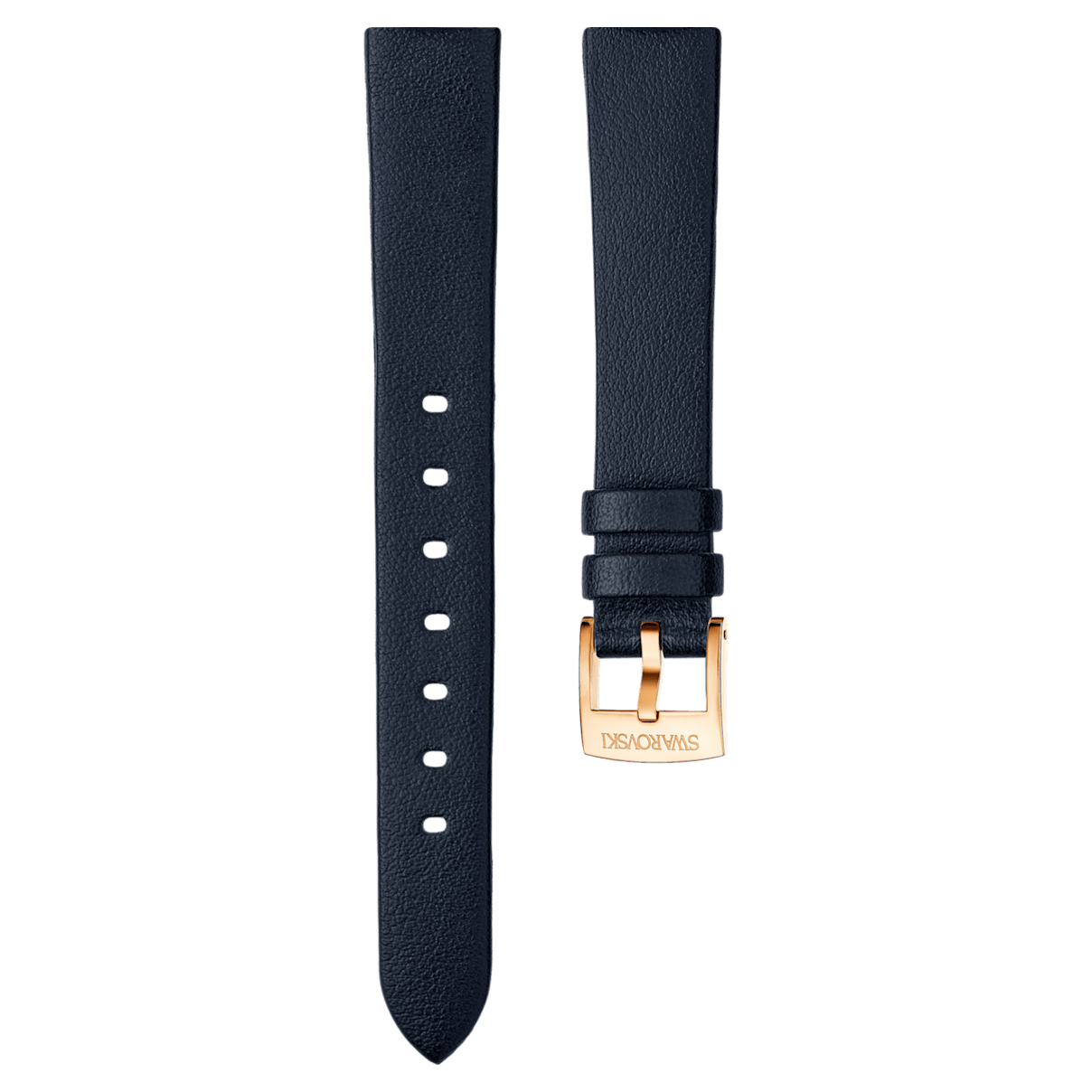 

Swarovski 14mm ウォッチストラップ, レザーストラップ, ブラック, ローズゴールドトーン・プレーティング