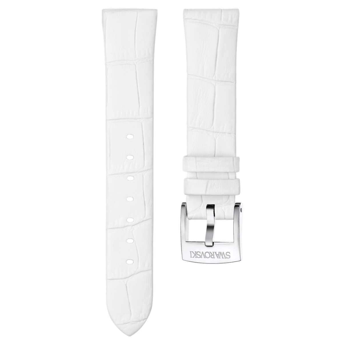 

Swarovski Cinturino per orologio 18mm, Pelle, Bianco, Acciaio inossidabile