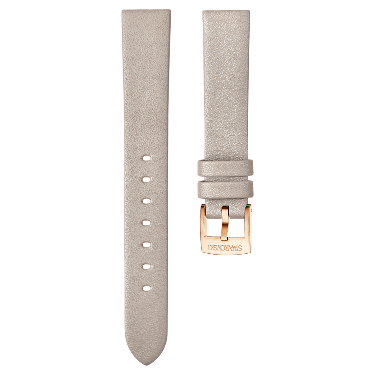 

Swarovski 16mm Uhrenarmband, Leder, Hellgrau, Roségold-Legierungsschicht