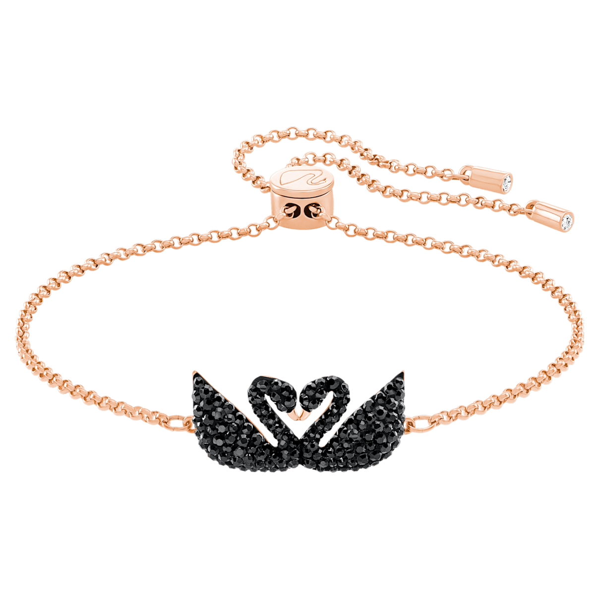 

Swarovski Iconic Swan ブレスレット, ブラック, ローズゴールドトーン・プレーティング