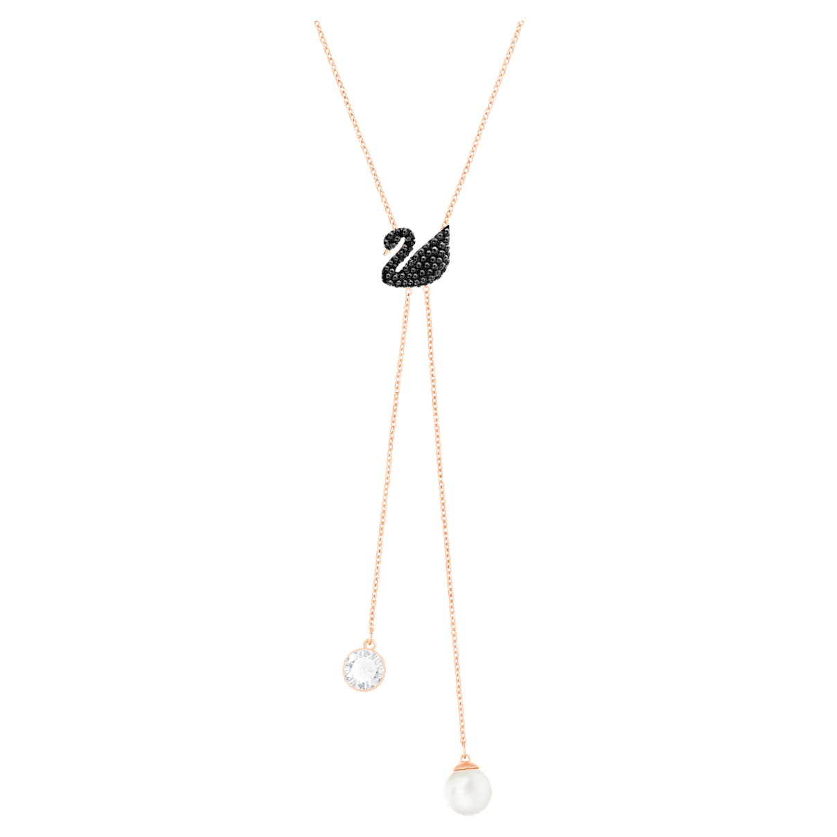 

Swarovski Iconic Swan Y necklace, Rose gold-tone plated