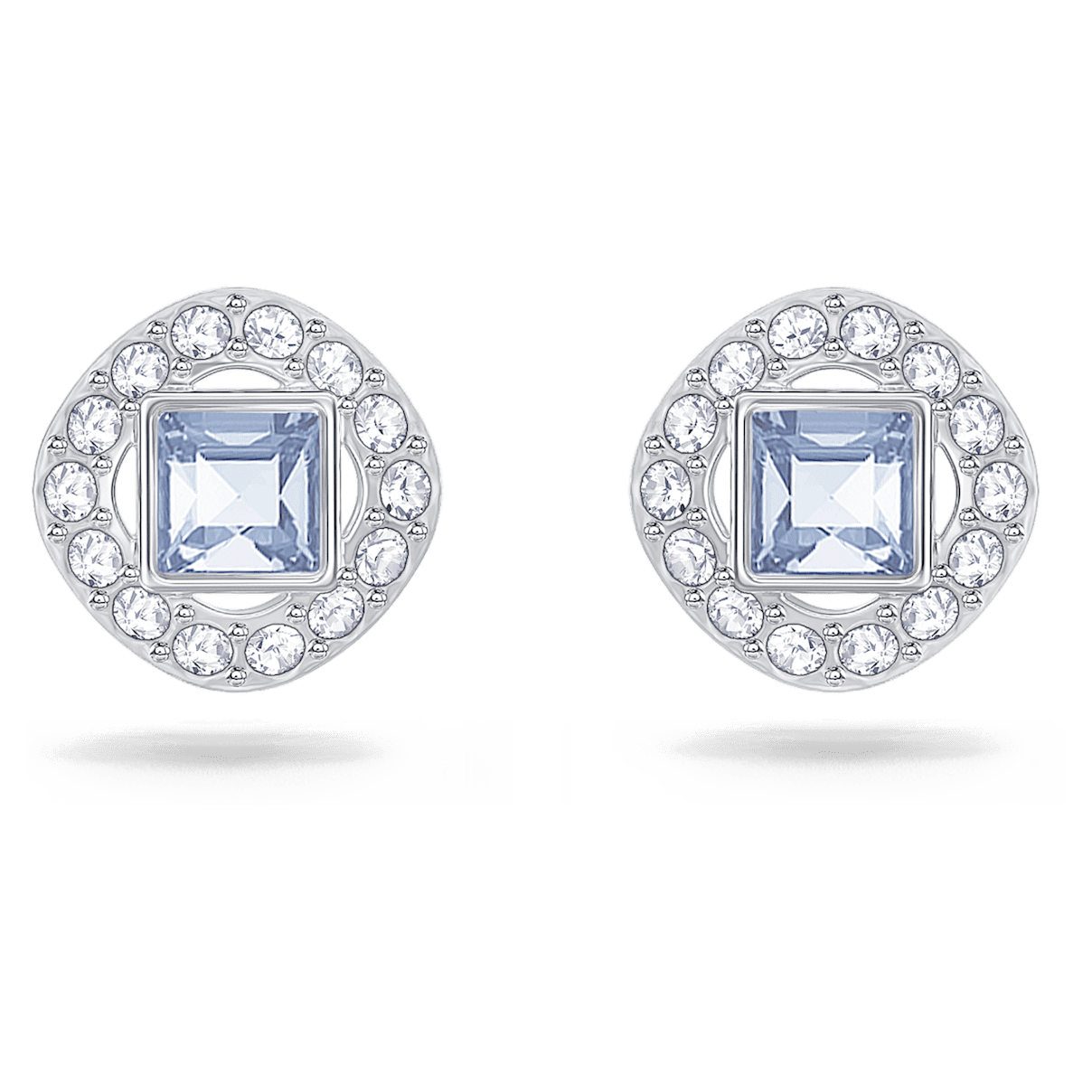 

Swarovski Angelic 耳钉, 方形切割, 蓝色, 镀铑