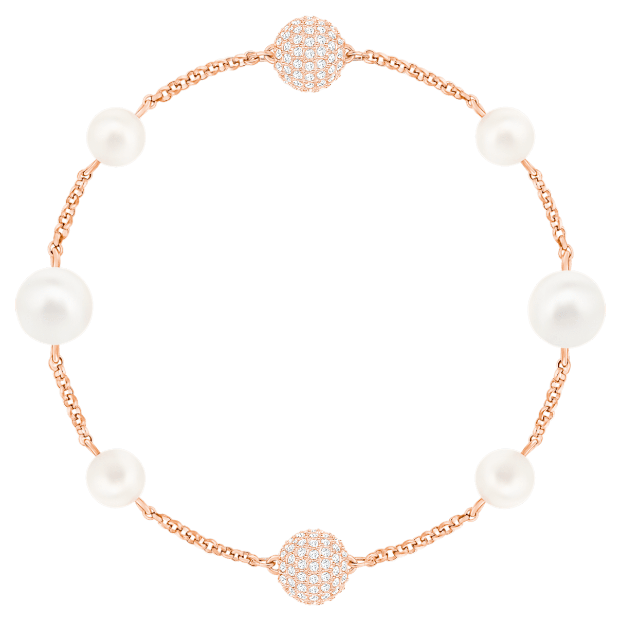 

Swarovski Remix Collection Delicate Pearl Strand, マグネットクロージャー, ホワイト, ローズゴールドトーン・プレーティング