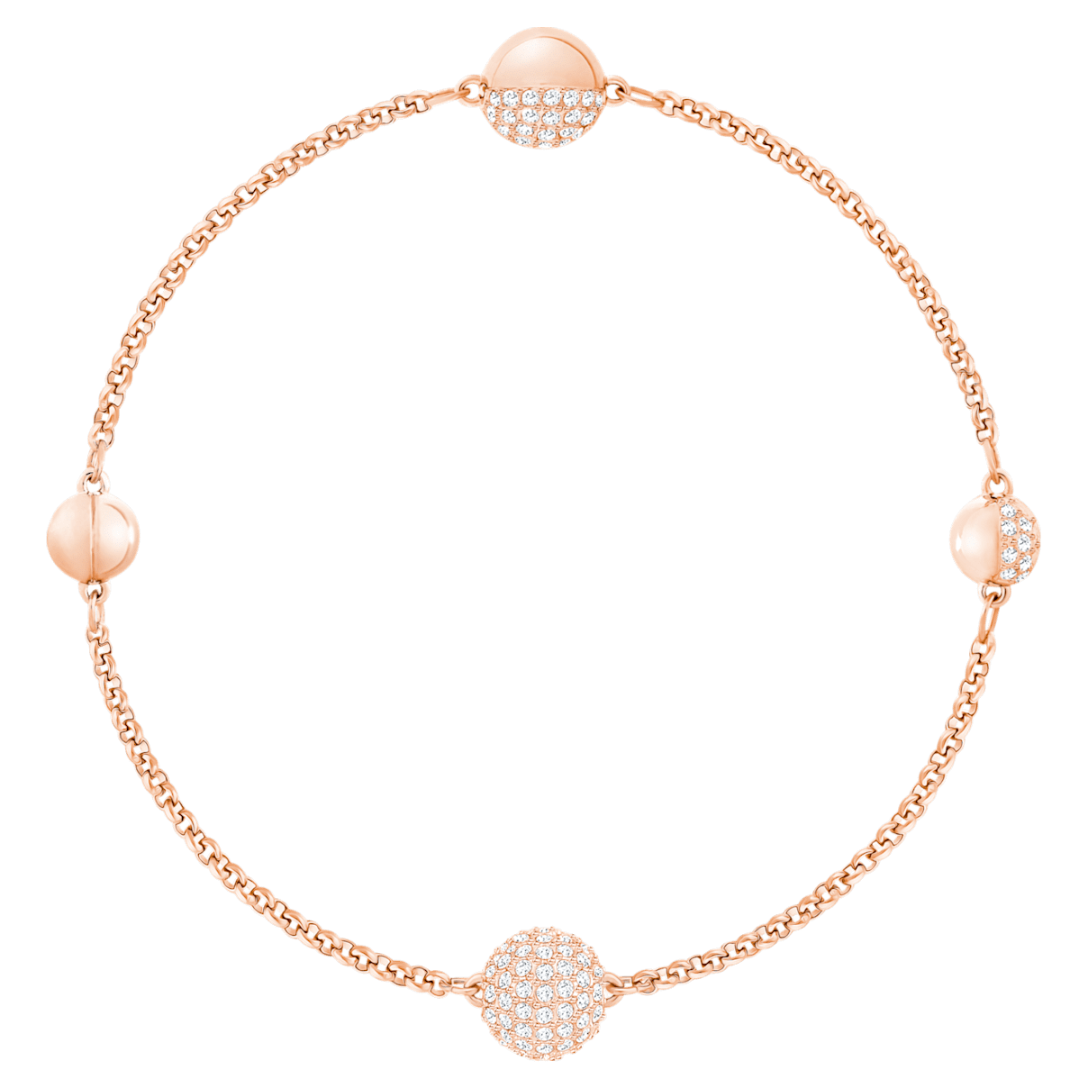 

Swarovski Łańcuszek Round z kolekcji Remix, biały, w odcieniu różowego złota