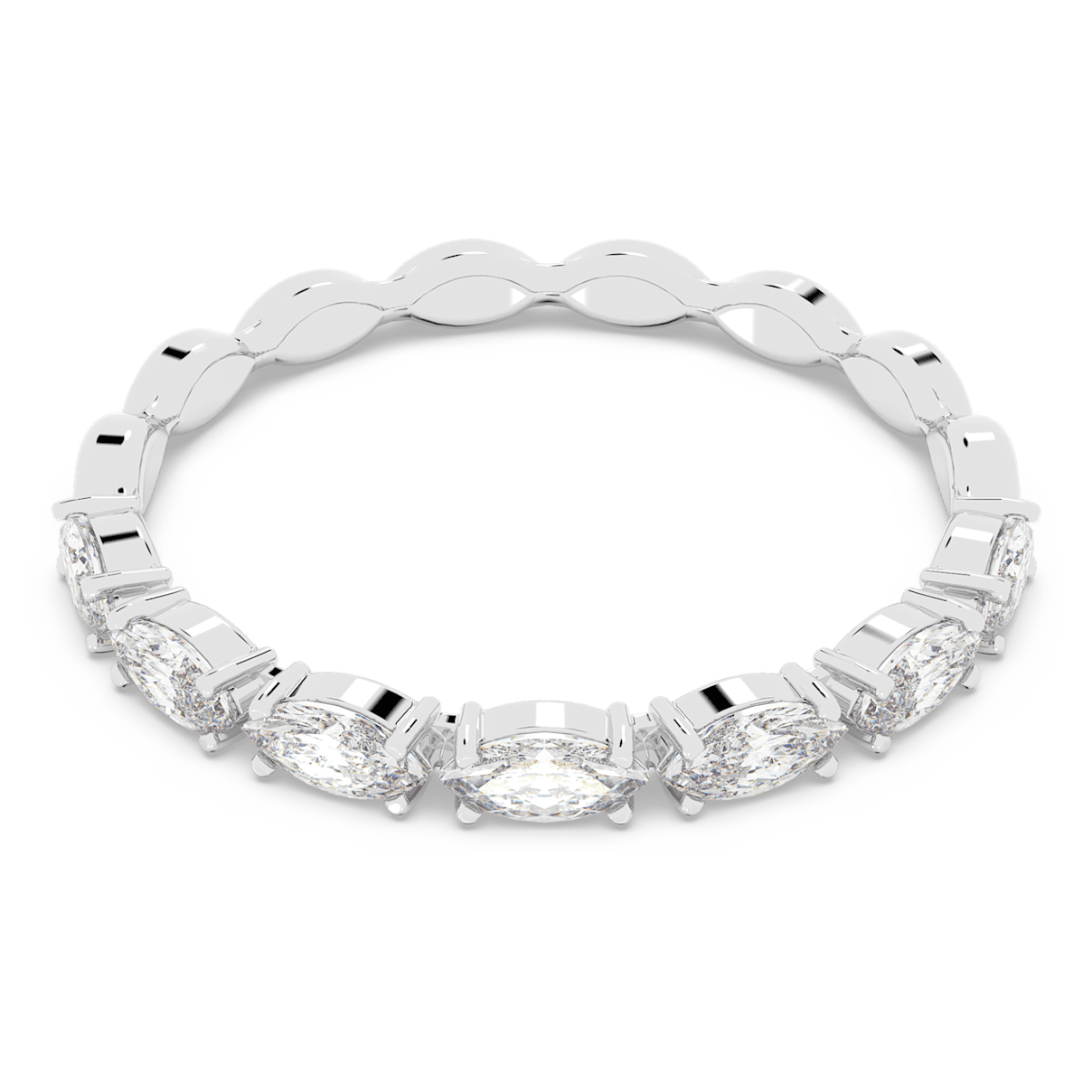 

Swarovski Vittore 戒指, 榄尖形切割, 白色, 镀铑