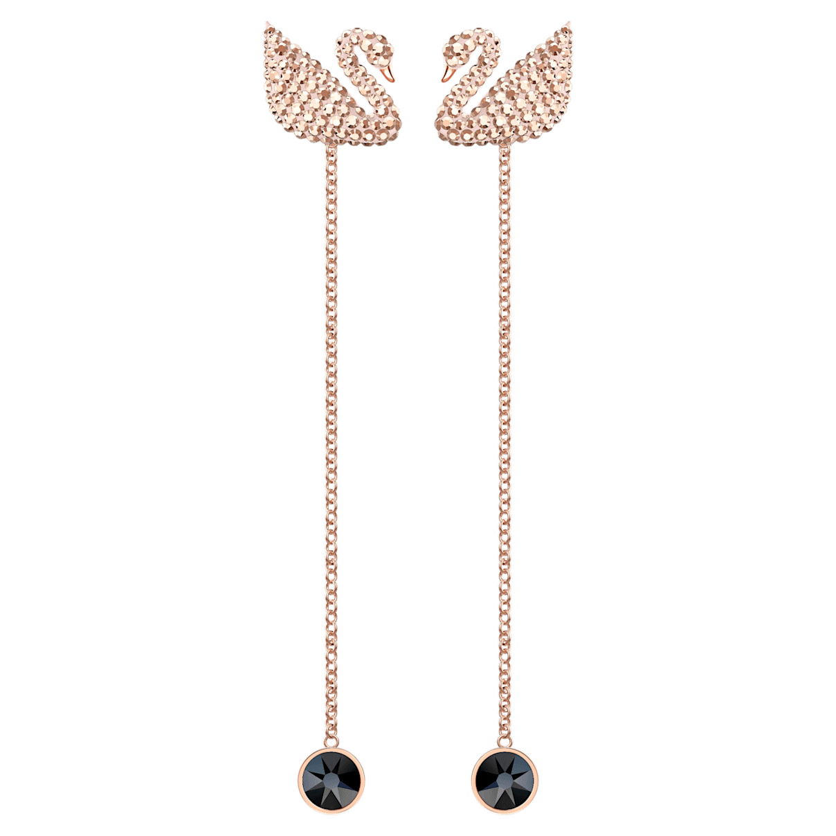 

Swarovski Iconic Swan 水滴形耳环, 天鹅, 灰色, 镀玫瑰金色调