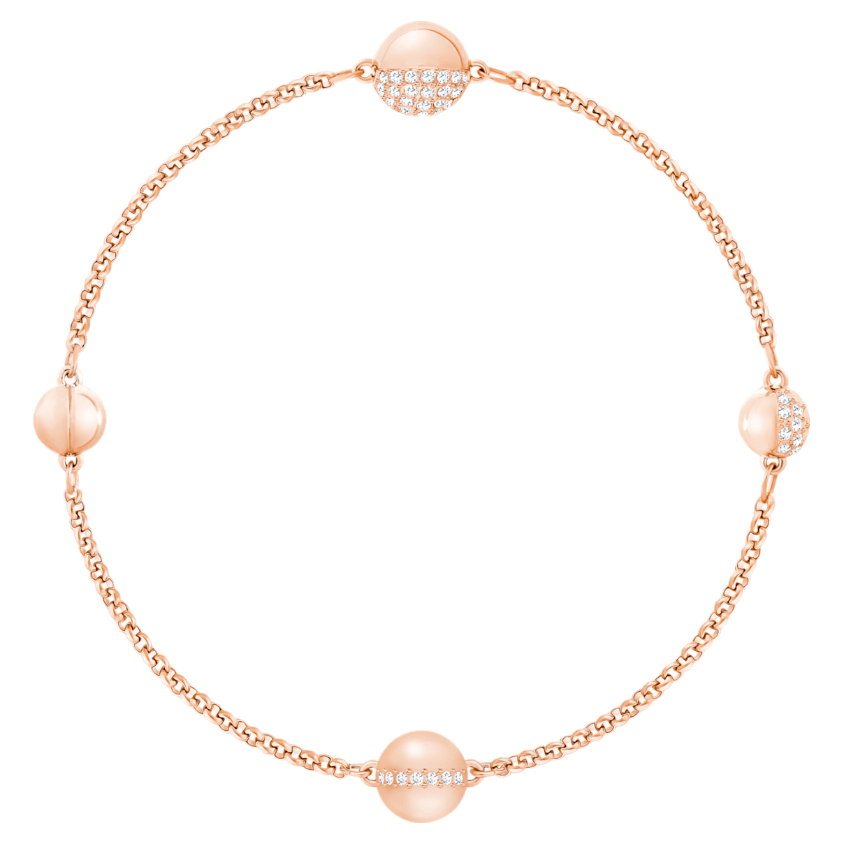 

Swarovski Remix Collection Round Strand, 磁扣, 白色, 镀玫瑰金色调