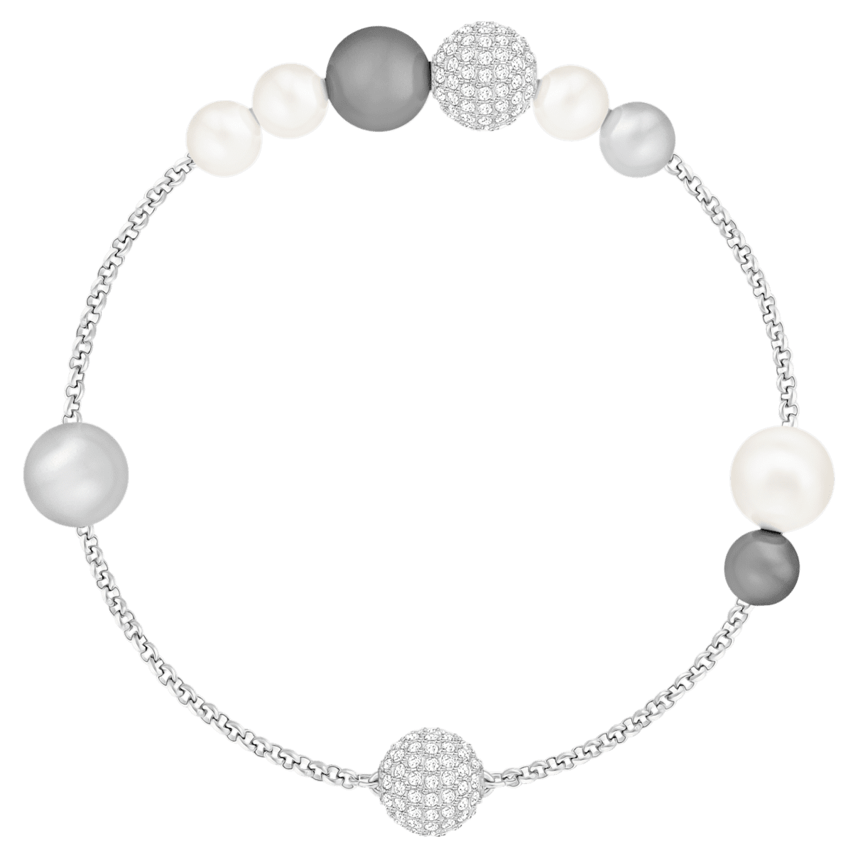

Swarovski Remix Collection Pearl Strand, 磁扣, 灰色, 镀铑