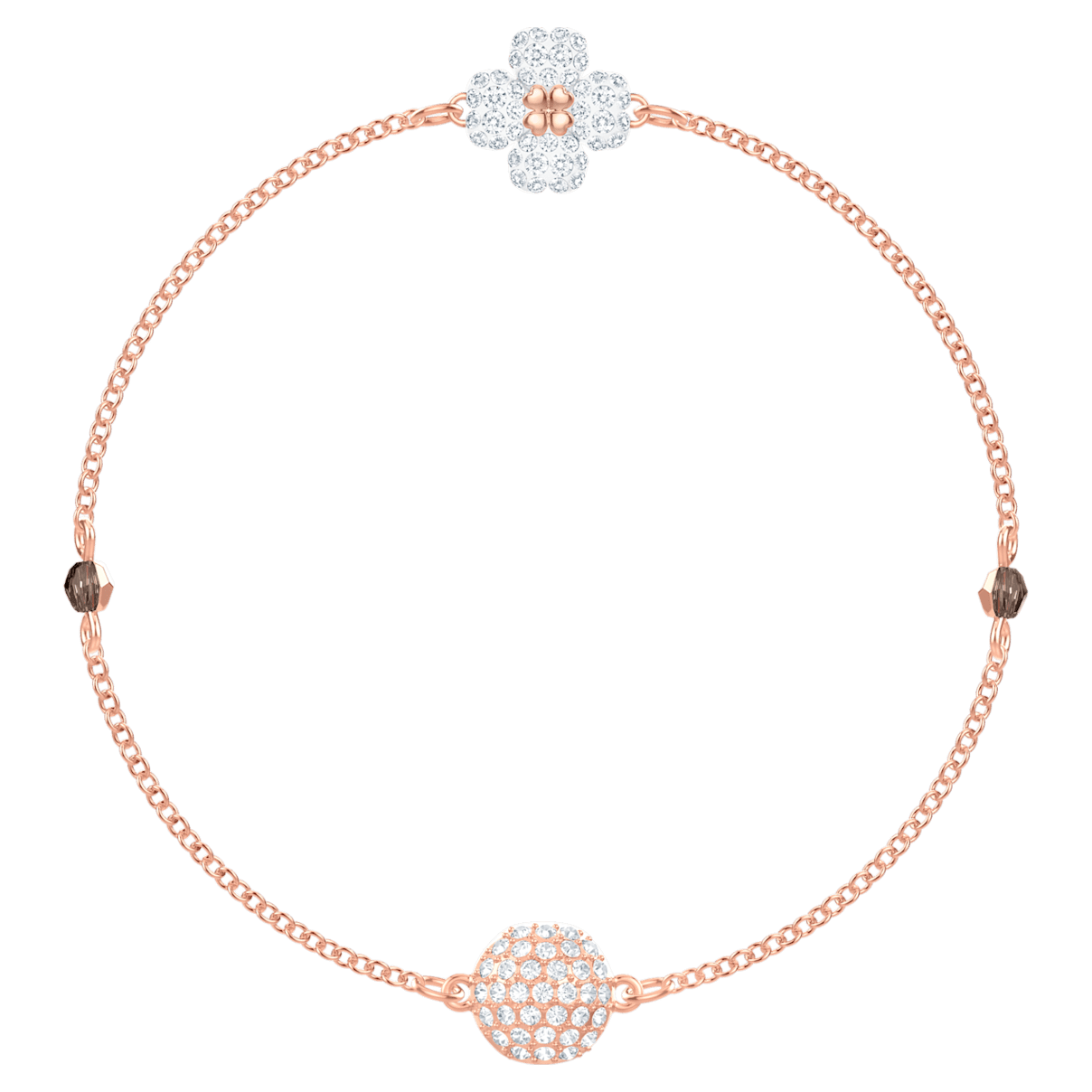 

Swarovski Remix Collection Strand, 磁扣, 幸运草, 白色, 镀玫瑰金色调