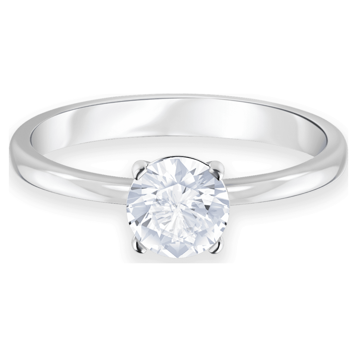 

Swarovski Attract ring, Round cut, White, Rhodium plated