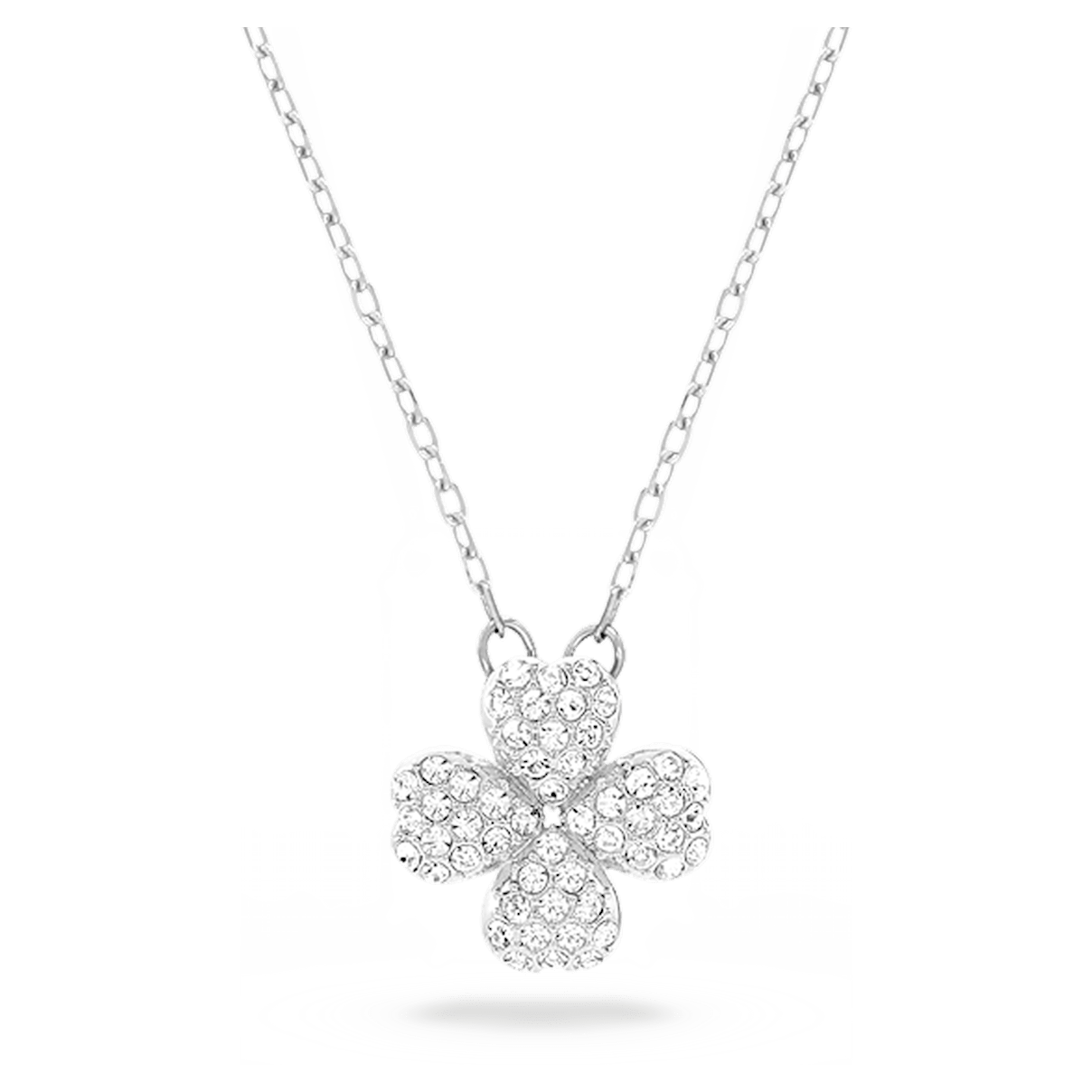 

Swarovski Banjo 项链, 幸运草, 白色, 镀铑