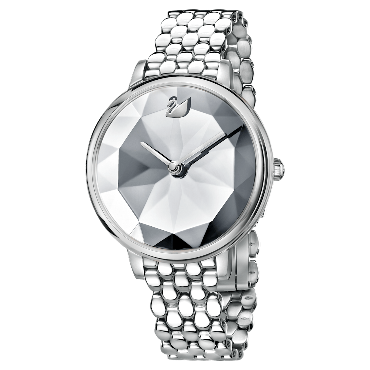 

Swarovski Zegarek Crystal Lake, Metalowa bransoletka, Biały, Stal szlachetna