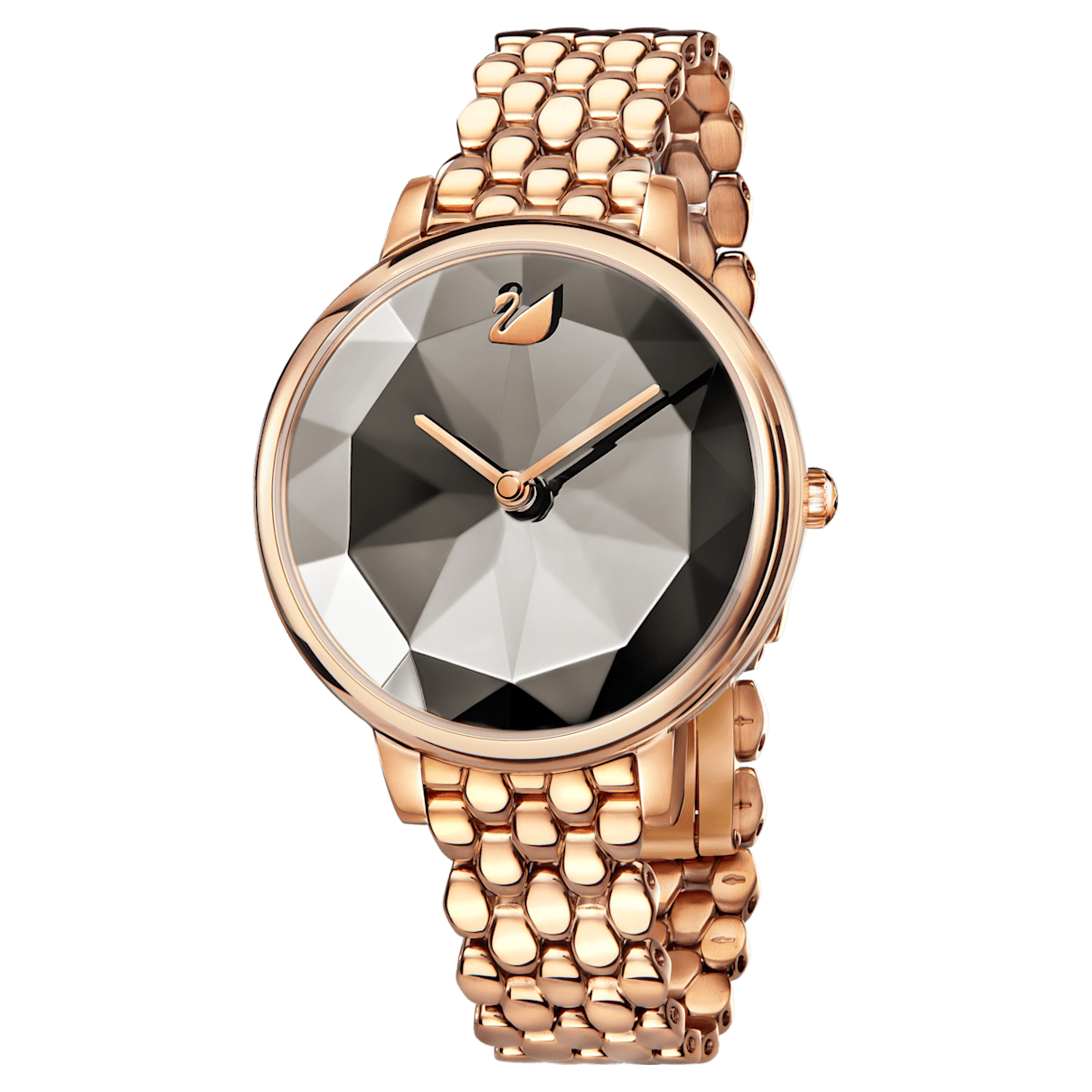 

Swarovski Orologio Crystal Lake, Fabbricato in Svizzera, Bracciale di metallo, Grigio, Finitura in tono oro rosa