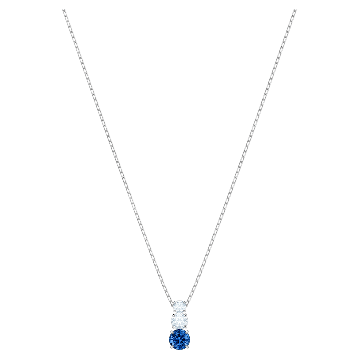 

Swarovski Attract Trilogy pendant, Round, Blue, Rhodium plated