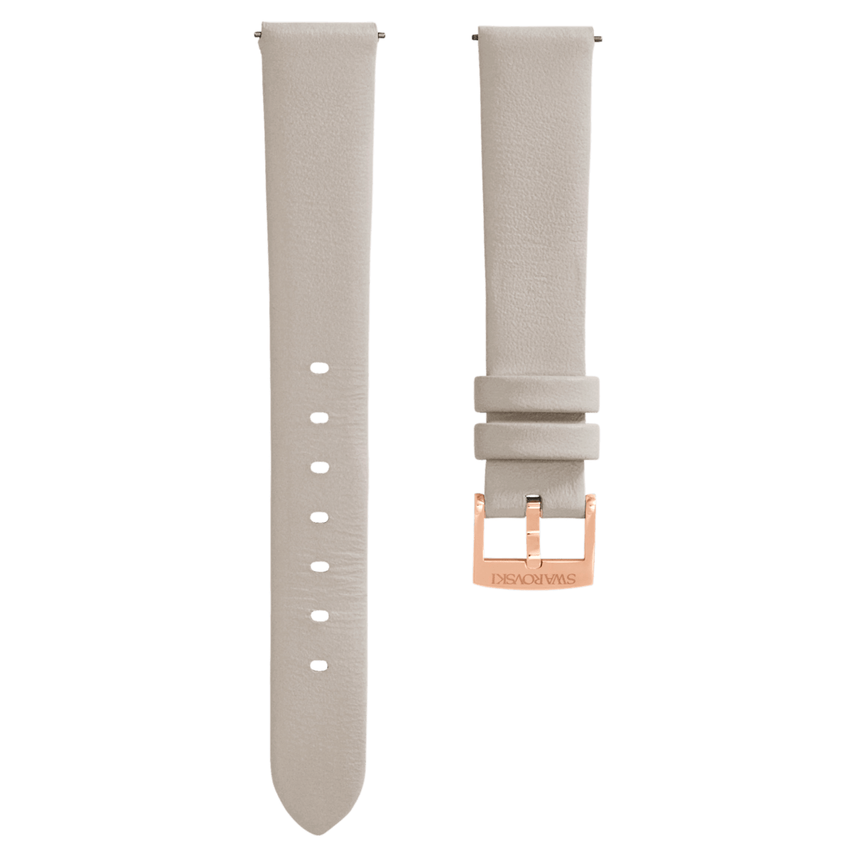 

Swarovski 14mm ウォッチストラップ, レザーストラップ, グレー, シャンパンゴールドトーン仕上げ