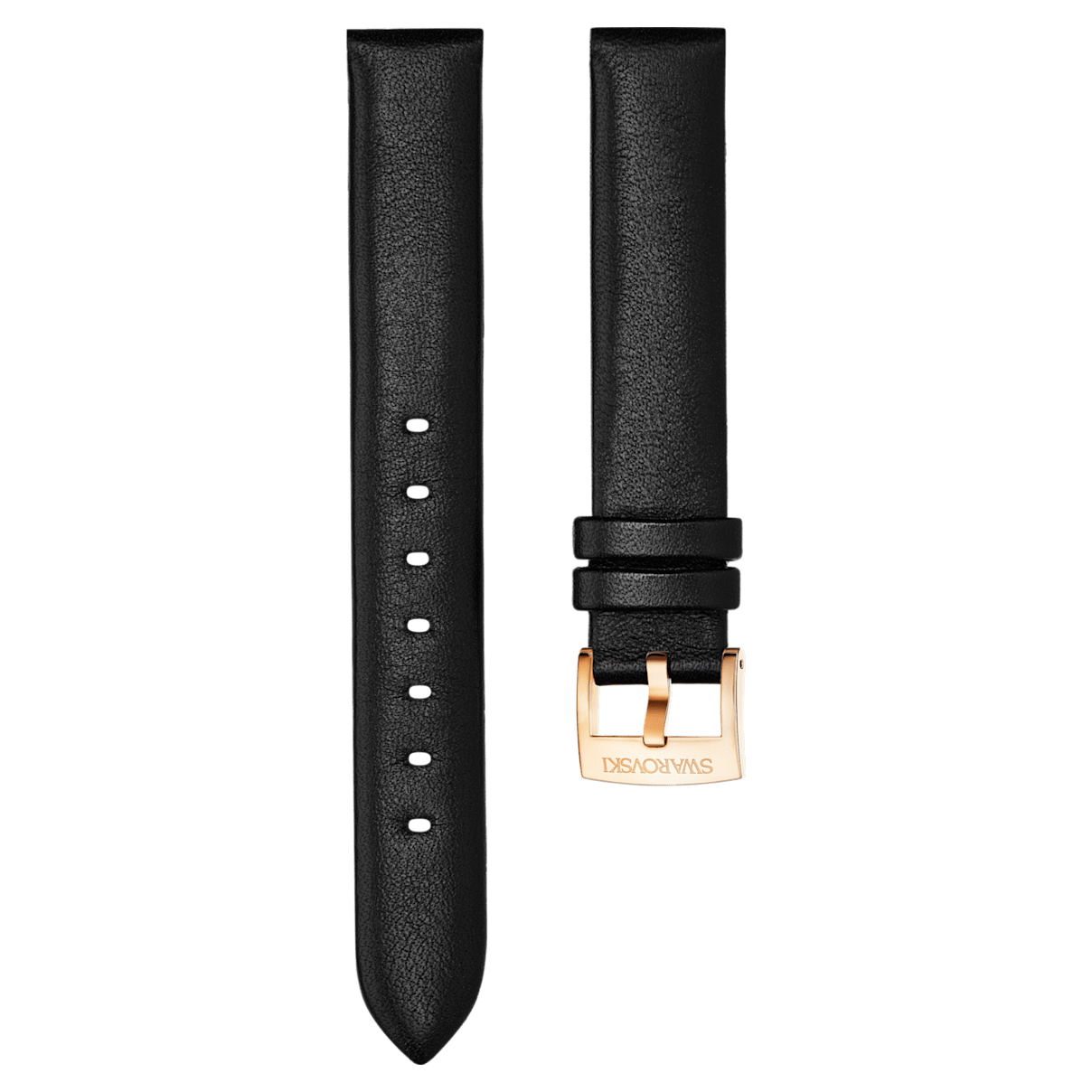 

Swarovski 14mm 워치 스트랩, 가죽 스트랩, 블랙, 로즈골드 톤 플래팅