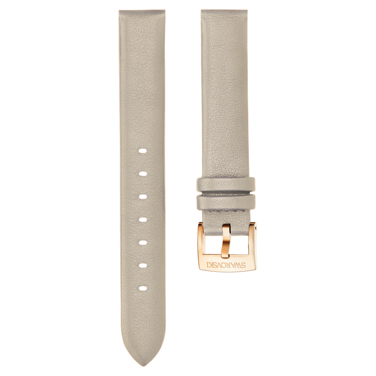 

Swarovski Pasek do zegarka 14mm, Skóra, Szarobrązowy, Powłoka w odcieniu różowego złota