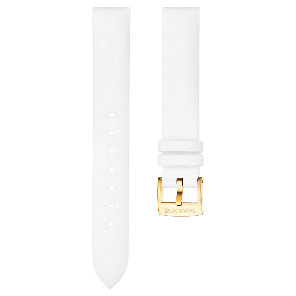 

Swarovski Pasek do zegarka 14mm, Skóra, Biały, Powłoka w odcieniu złota