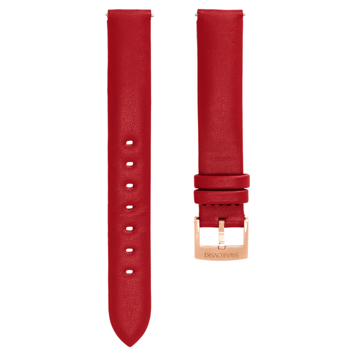 

Swarovski Cinturino per orologio 14mm, Pelle, Rosso, Placcato color oro rosa