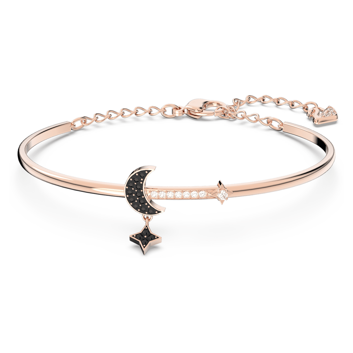 

Swarovski Symbolic バングル, 月亮和星星, ブラック, ローズゴールドトーン・プレーティング