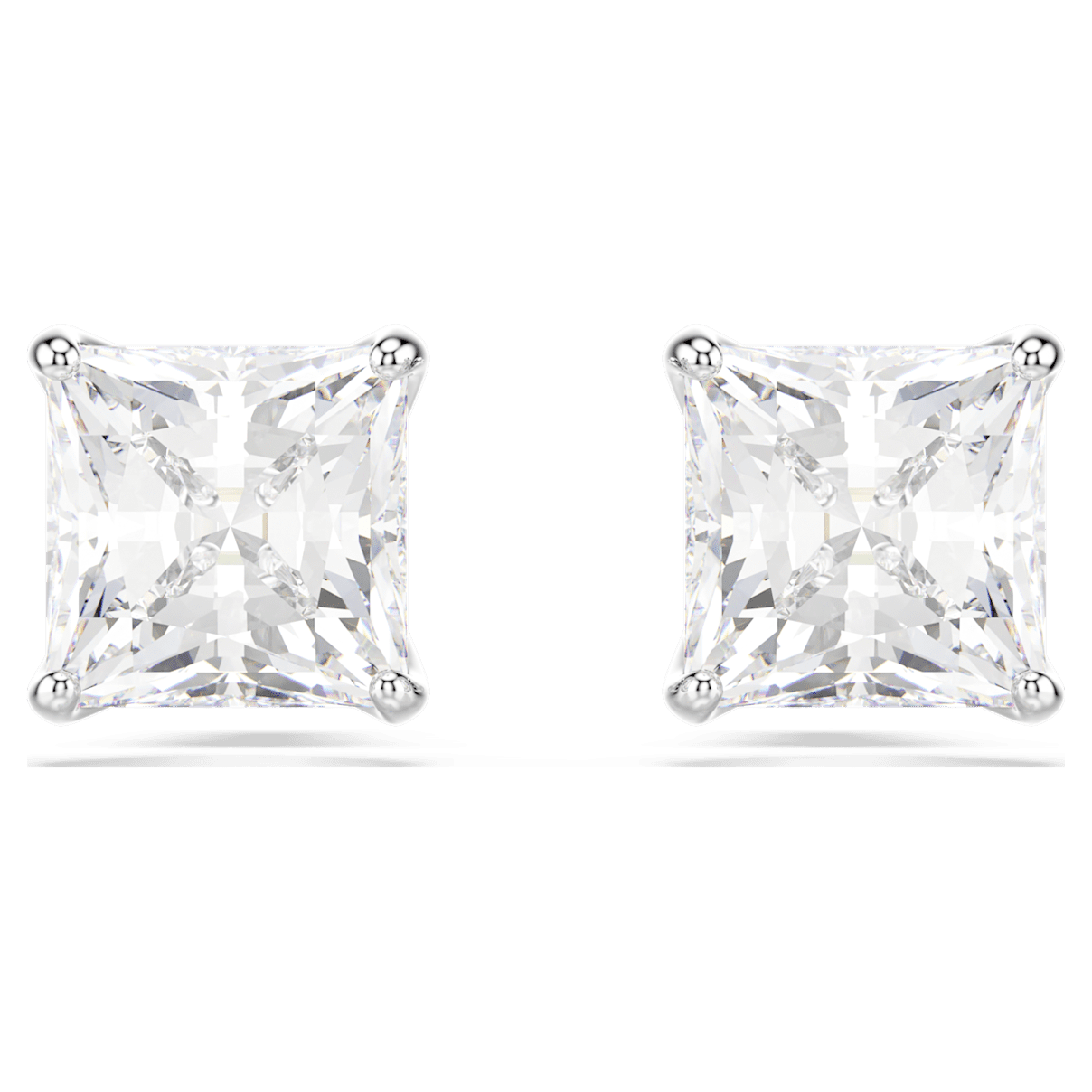 

Swarovski Attract 耳钉, 方形切割, 白色, 镀铑