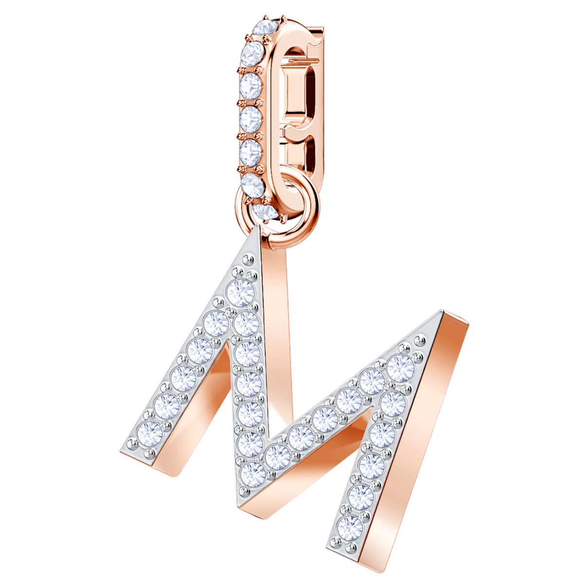 

Swarovski Remix Collection M charm, White, Rose gold-tone plated