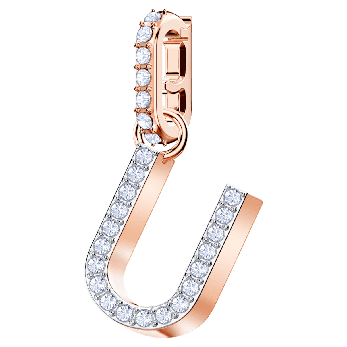 

Swarovski Remix Collection U charm, White, Rose gold-tone plated