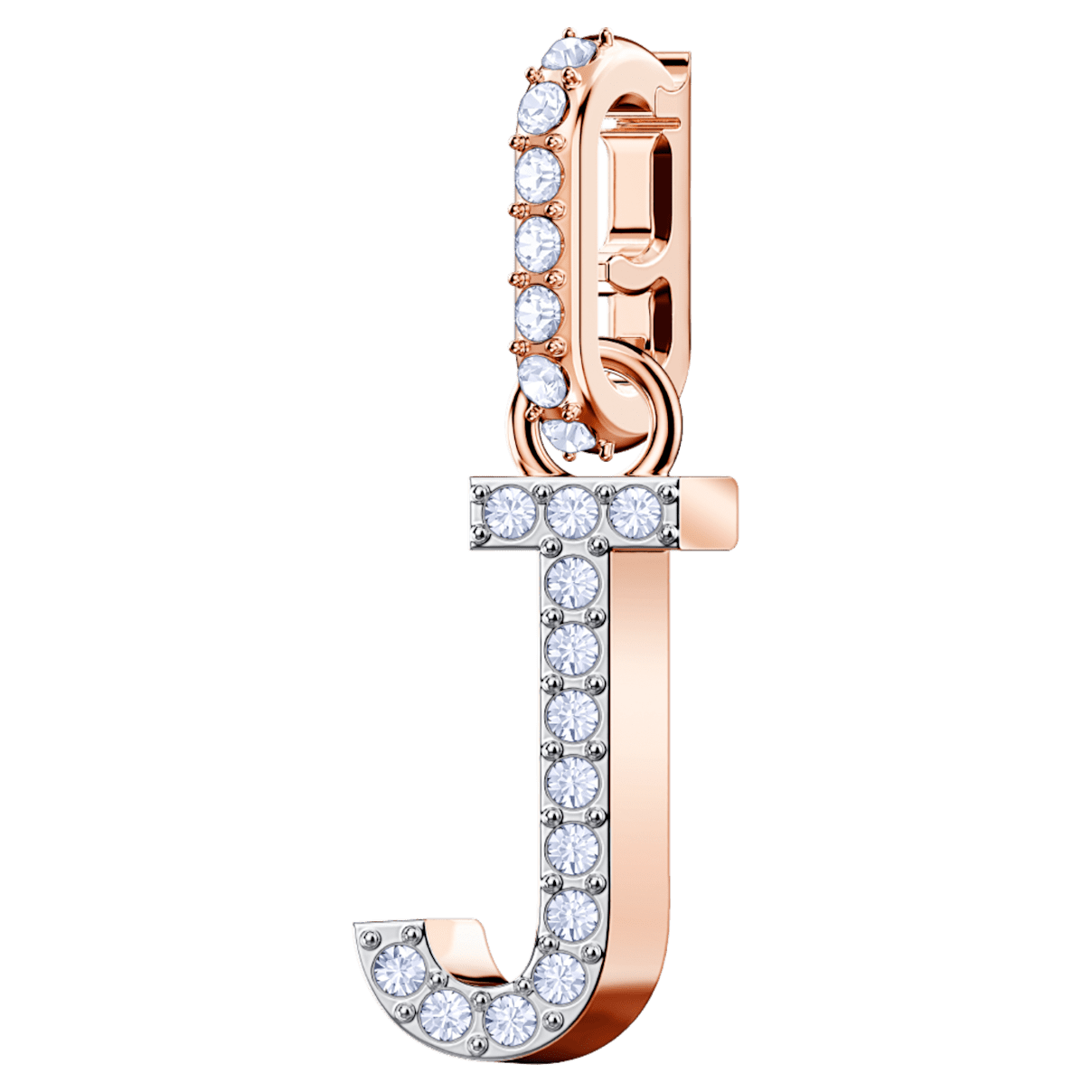 

Swarovski Remix Collection Charm J, blanc, Métal doré rose