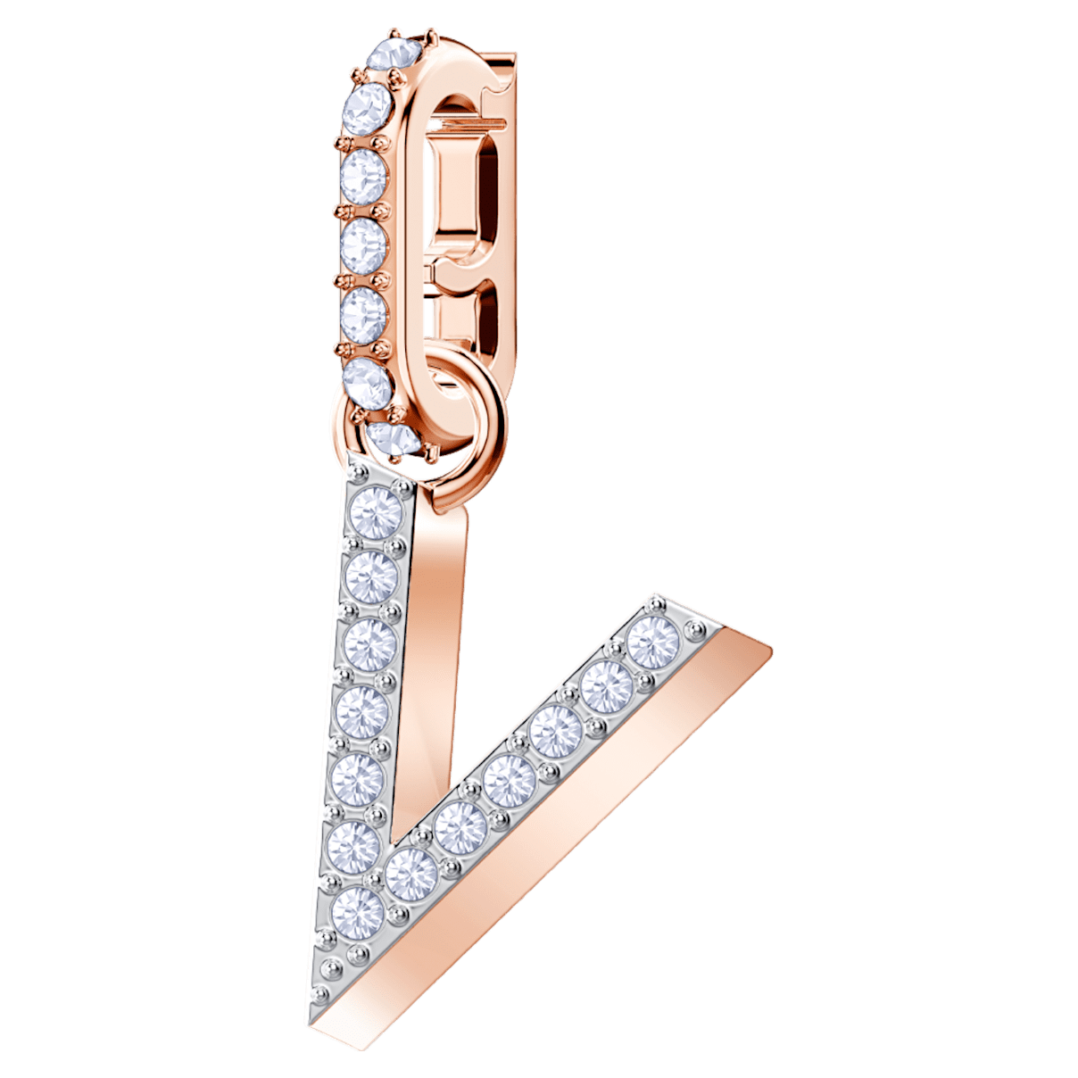 

Swarovski Przywieszka „V” z kolekcji Remix, biała, w odcieniu różowego złota