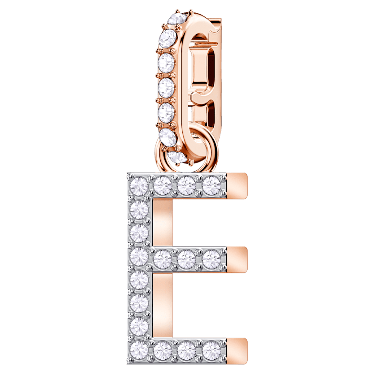 

Swarovski Przywieszka „E” z kolekcji Remix, biała, w odcieniu różowego złota