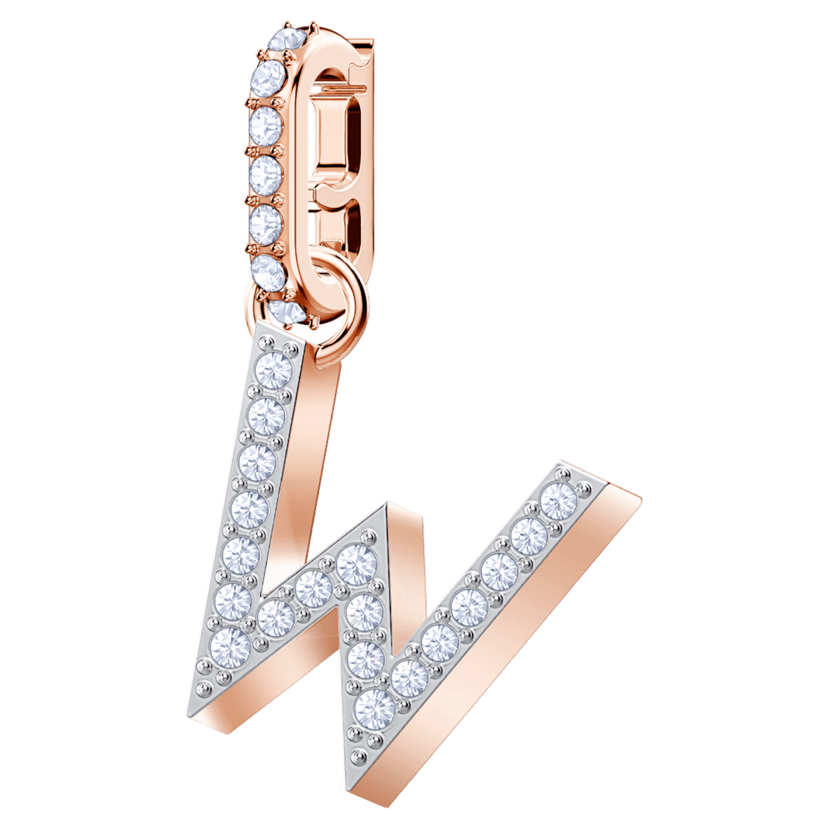 

Swarovski Remix Collection W Charm, アルファベット, ホワイト, ローズゴールドトーン・プレーティング