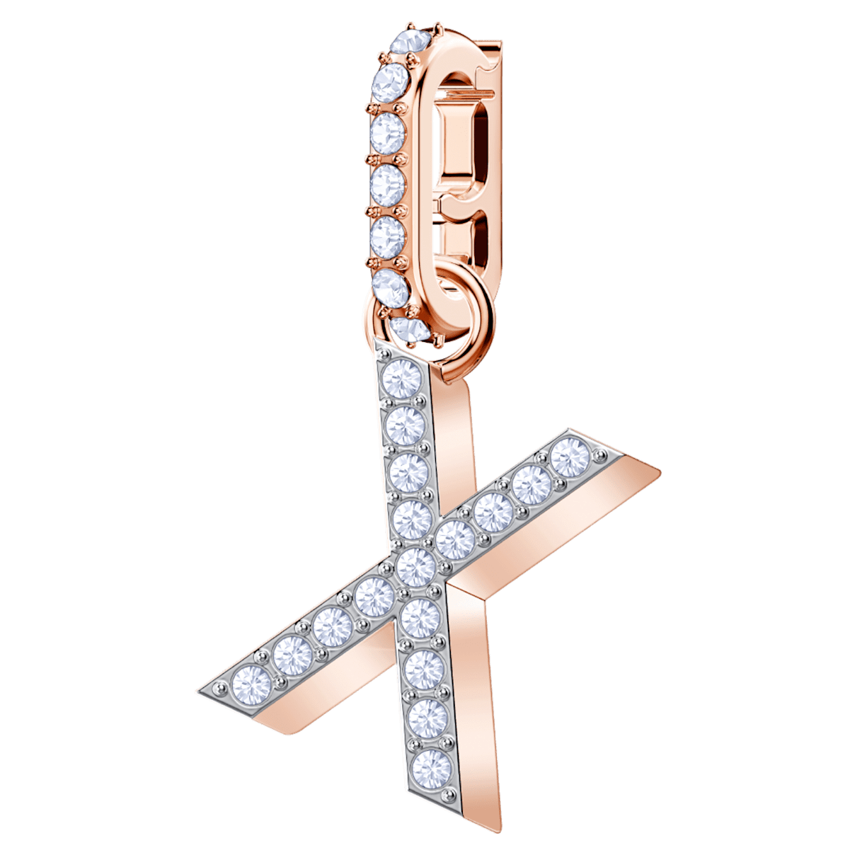 

Swarovski Remix Collection X Charm, アルファベット, ホワイト, ローズゴールドトーン・プレーティング